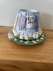 Yankee Candle Small Christmas Snowmen 3d Shade  holder Clothesline Shade   Plate