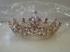 Queen Pink Princess Tiara For Women  Pearl Quinceanera Crown  Rhinestone