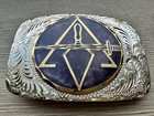 Masonic Belt Buckle Vintage  Silver