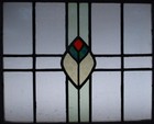 Pretty Abstract Midsize Old English Leaded Stained Glass Window 25  X 21 5 
