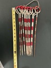 11 Vintage Surveying Chaining Pins  Keeper  Sheath   Lufkin Ruler