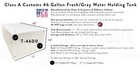 Class A Customs 46 Gallon Fresh   Gray Water Holding Tank Rv Concession  T-4600