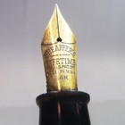 Schaeffer White Dot Black Resin Steel Top Gold Plated Trim 14k Nib Fountain Pen