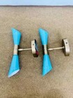 1950 s Mid Century Brass Italian Diabolo Wall Sconce Light Fixture 2 Bulb Pair