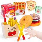 Wooden Burger Stacking Toys Pretend Play Montessori Toys For 2 3 4 5 Year Old Us