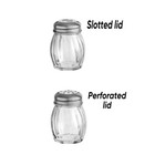  set Of 2  6 Oz Glass Cheese And Spice Shakers W  Perforated And Slotted Caps