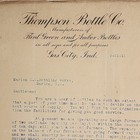1912 Thompson Bottle Co  Letterhead Marion Coca-cola Gas City Indiana