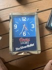 Vintage Coors Light Beer Chrome Silver Bullet Clock Sign Bar 1988 Tested Working