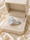 950 Platinum Igi Lab Grown Diamond Engagement Band Set Ring 5 50 Ct Oval Cut