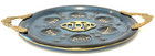 Vintage Judaica Hebrew Blue Seder Plate Judaism Israel Jerusalem Jewish Brass