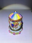 Vintage Porcelain Horse Carousel Hinged Trinket Box