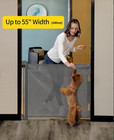Dearlomum Retractable Baby Gate 33  Tall extends Up To 55  Wide Gray 33x55 Inch