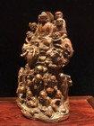Vintage Antique Wooden Buddha Statue Wood Carved Arhat 18 Buddhist Saints Decor