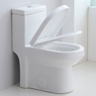 Horow One Piece Toilet Bathroom Compact 0 8 1 28gpf Dual Flush W Soft Close Seat