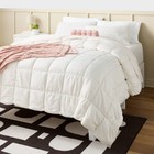 Full queen Box Stitch Puffer Comforter Ivory - Room Essentials