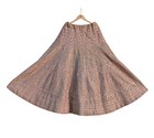 Indian Vintage Golden Pink Pure Tissue Silk Hand Embroidered Lehenga skirt
