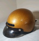 Vintage Motorcycle Helmet 3 4 Open Face Helmet Gold Metal Flake Mercury Size Xl