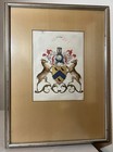 Antique  1700 s Sir Patrick Houston Armorial Coat Of Arms Heraldic Painting Art