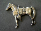Beautifully Crafted Southwestern Style Sterlin Silver Intricate Horse Brooch Pin