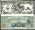 California State Million Dollar Bill W Map  Seal  Flag  Capitol - Lot Of 10 