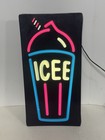 Vintage Illuminated Icee Slushie Advertising Sign Lighted Sign Tested Works