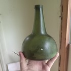 1740s Free Blown Blackglass Horse Hoof Onion Rum Bottle Open Pontil Ocean Found