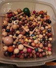 Assorted Lot Of Vintage Old Stock C1970s Macrame Wooden Wood Beads