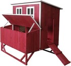 Large Wood Backyard Chicken Coop Hen House 4-8 Chickens W 4 Nesting Box New