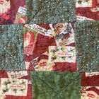 Vintage Handmade Christmas Santa Holiday Themed Cotton Quilt