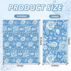 Blue Floral Guest Napkin Scalloped Vintage Flower Disposable Napkins Chinoiserie