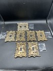 Lot Of 7 Vintage Brass Switch Plates     6 Single   1 Double Ornate Covers