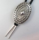 Large   Heavy High Quality Sterling Silver Radiant Southwestern Bolo Tie