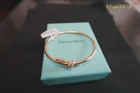 Gift knot Bangle 18k yellow Gold Diamondtlfanyco Sz 6 7 0 2 