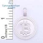 Bitcoin Coin Men Women s 925 Sterling Silver Gold Cz Pendant aji