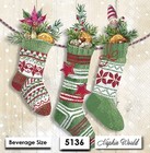  5136  Two Paper Beverage   Cocktail Decoupage Art Craft Napkins - Stockings