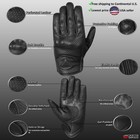 Men s Motorcycle Gloves Premium Leather Perforated Protective Armor Knuckle For