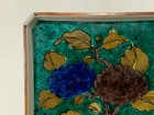 Antique Japanese Signed Fuku Ko Kutani Porcelain Square Dish Tray W  Floral Dec 