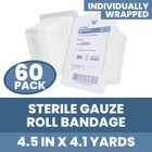 Sterile Gauze Rolls  4 5    X 4 1 Yards  100  Cotton Dressing  Sterile  60 Rolls