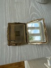 Vintage Stratton England Compact Gold Gold Enameled Flowers W127