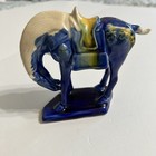 Vintage Ceramic Chinese Tang Dynasty-styled Glazed Pottery War Horse Figurine