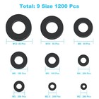 1200 Pcs Nylon Flat Washers Assortment Set Black Plastic Bolt Washer M2-m12 Ylyl