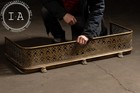 Antique Pierced Brass Clawfoot Fireplace Fender