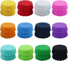 24 Pcs Silicone Rubber Bottle Caps 12 Colors Reusable Beer Caps