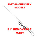 31  Steel Mast Am fm Antenna 1977-90 Chrysler  Dodge  Plymouth Mopar Models