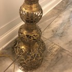 Vintage Mid Century Modern Brass Filigree Table Lamp Mcm Hollywood