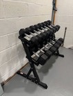 10   40 Lb Rubber Hex Dumbbell Set With 2-tier Rack  7 Pairs  Home Gym Weights