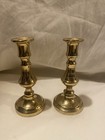 Antique Solid Brass Candlestick Holders Pair 4       Classic Colonial Style  xx3 