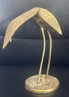 Vintage Brass Crane heron   6 75    Tall  Weighs 14 8 Oz