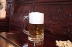 Dimple Beer Mug Set Of 2 - Clear Heavy Thick Pub Glass With Large Handle - St   