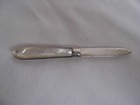 Antique English Sterling Silver Mother Of Pearl Folding Knife early 20 Century 